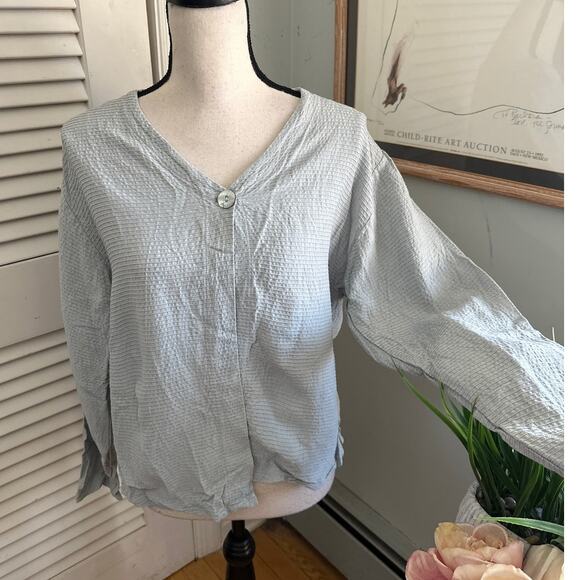 KOKOON Womens Top Small Sage Green Open Cardigan Textured Lagenlook Minimalist - Picture 1 of 11